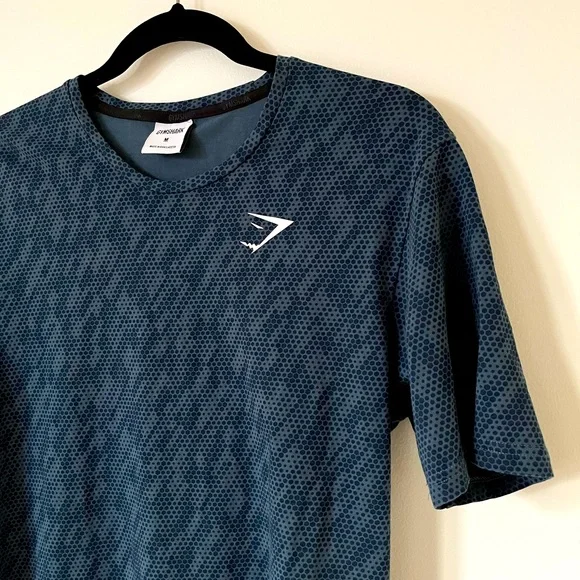 Gymshark Men’s Teal Critical Regular Fit Workout Tee Size Medium - Picture 6 of 8